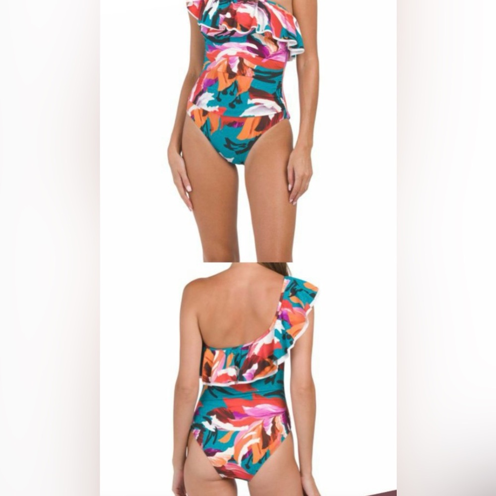 Gottex Sugar & Spice Ruffle One Shoulder One Piece Swimsuit - Picture 2 of 2
